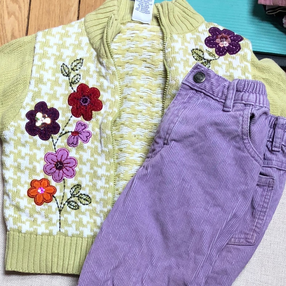 Vintage Gymboree Flower Sweater Outfit